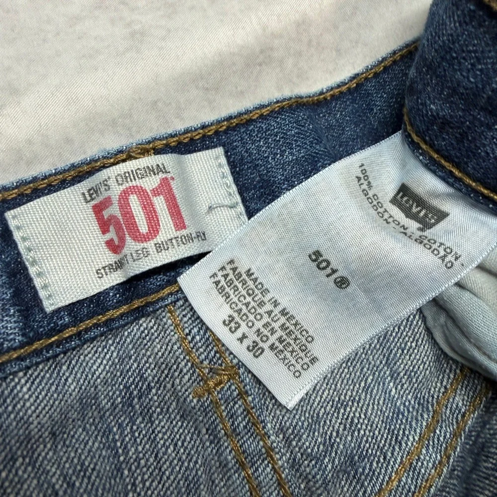 Levis 501xx Mens Jeans 33x30 Blue Straight Leg Button Fly Vintage Y2K Streetwear